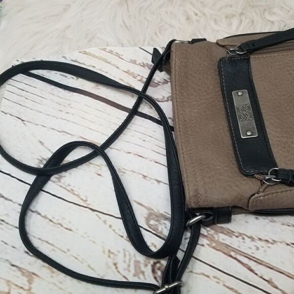 Faux Leather Dark Tan. Crossbody Bag. - Picture 11 of 11